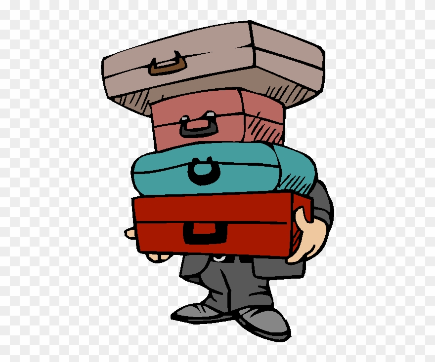 Clipart Aeroporto Malas Bagagem Figuras Travel Clip - Too Much Luggage Cartoon - Png Download