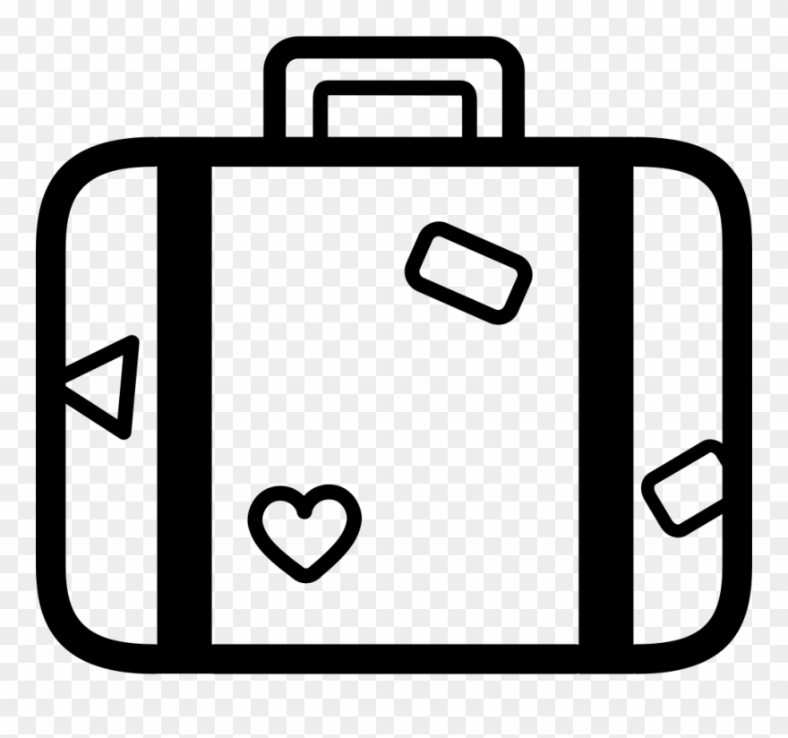 Suitcase For Travelling Baggage Outline Comments - White Suitcase Icon Png Clipart
