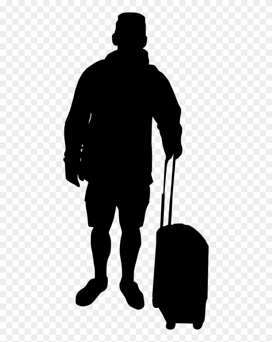 551 × 1200 Px - People With Suitcases Silhouettes Png Clipart