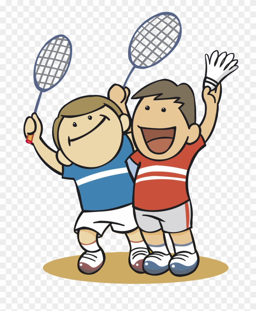 Badminton Clipart Badmitton - Cartoon Boy Play Badminton - Png Download
