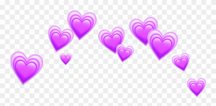 Heart Hearts Purple Crown Tumblr Emoji - Heart Clipart