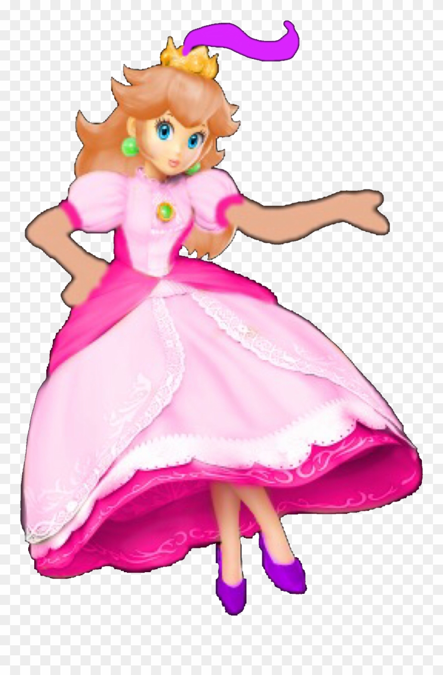 Princess Toadstool's Crown With Purple Feather - Barbie Clipart