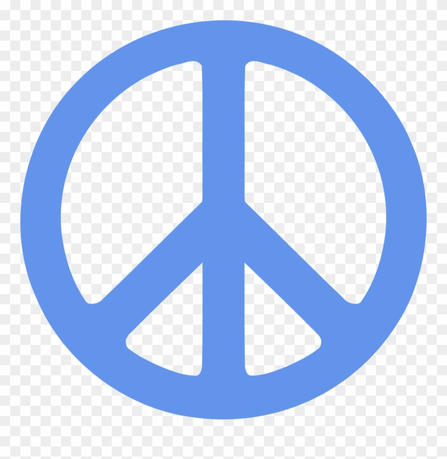 Peace Symbol Vector - Blue Peace Sign Clip Art - Png Download