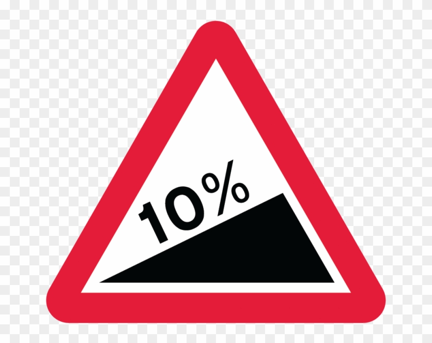 Steep Hill Upwards - Steep Hill Road Sign Clipart