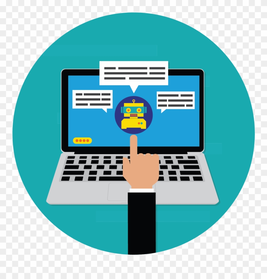 Laptop Chatbot Clipart