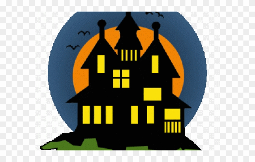 Black Haunted House Clipart - Png Download