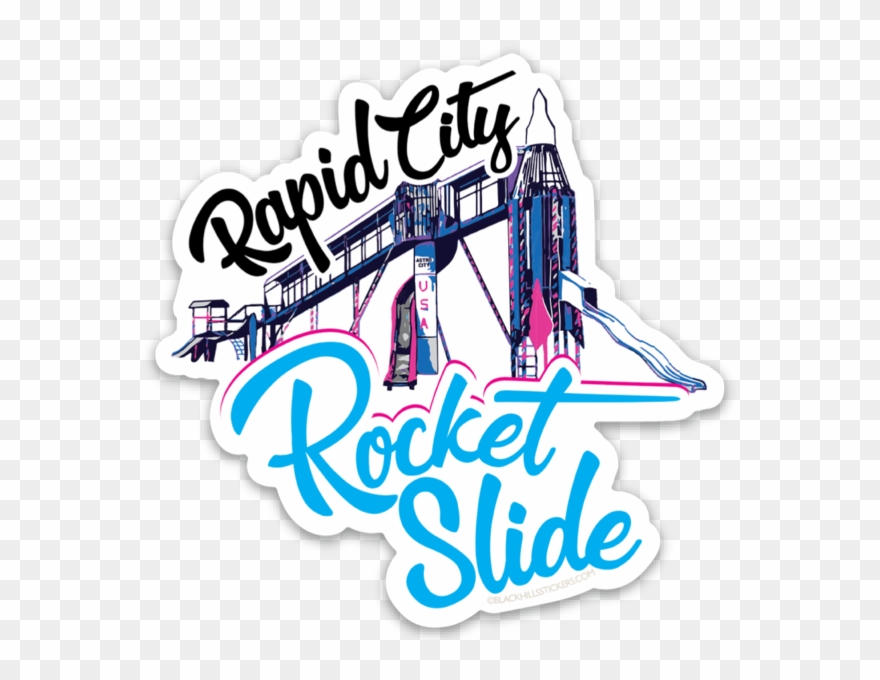 Rapid City Rocket Slide Sticker Clipart
