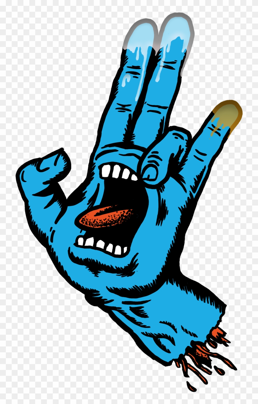 Santa Shocker - Santa Cruz Screaming Hand Clipart