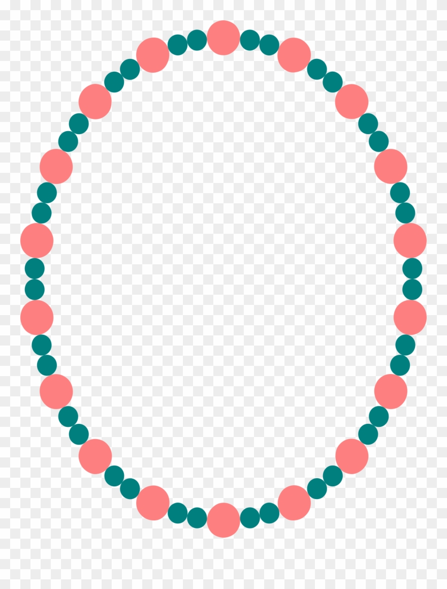 Vector Black And White Library Frame Ellipse Big Image - Necklace Clipart