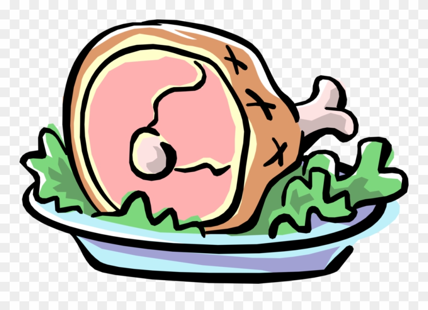 Download Vector Illustration Of Cooked Leg Of Ham Pork Meat Ham Clip Art Png Download