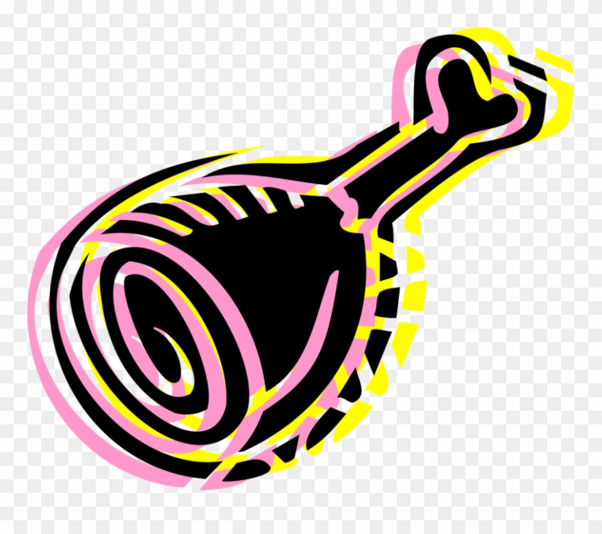 Vector Illustration Of Leg Of Pork Ham Dinner - P.s. I Still Love You Clipart