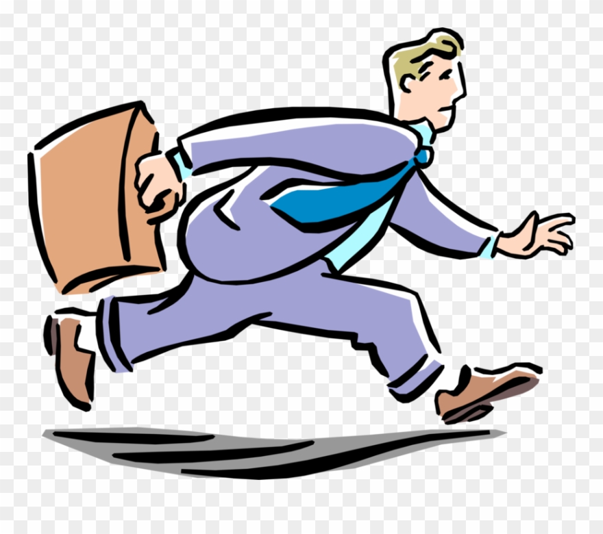 Vector Illustration Of Businessman Is Late For Important - Illustration Clipart