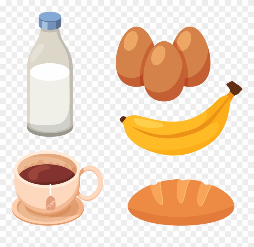 Milk Breakfast Health Egg - Desayuno Saludable Para Colorear Clipart