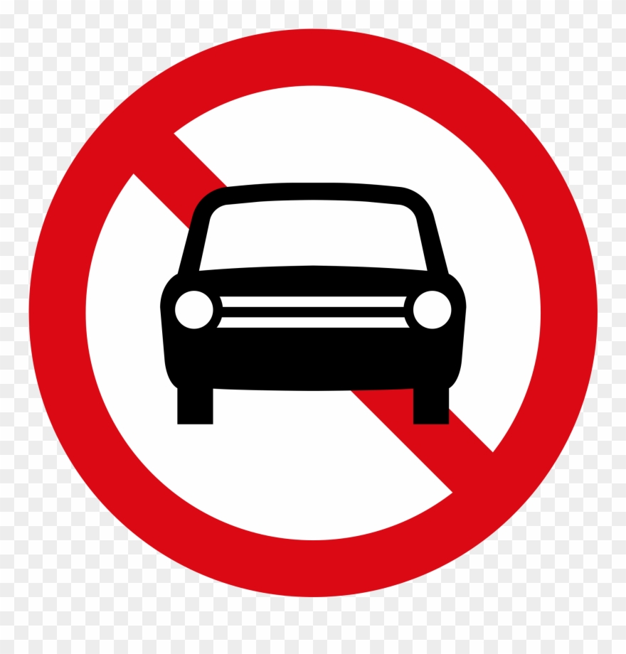 Open - No Entry For Vehicles Sign Clipart