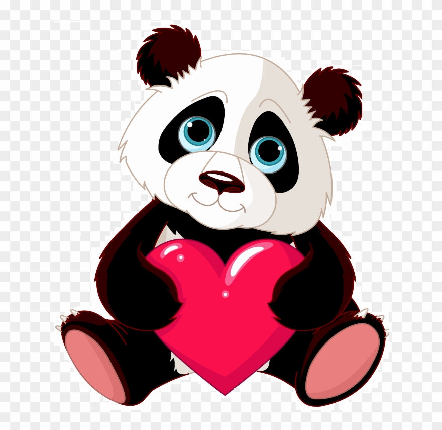 Love-panda Transp Back - Panda Love Clip Art - Png Download