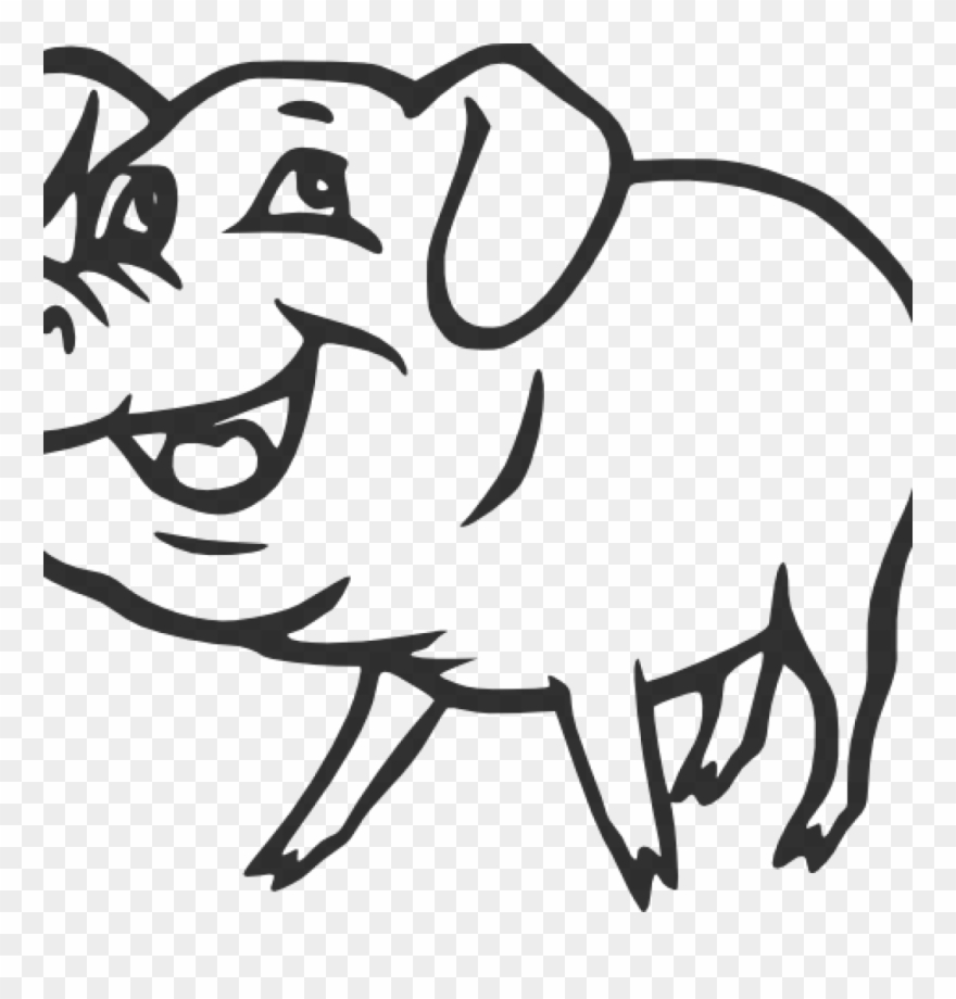 Pig Clipart Black And White Pig Clip Art Black And - Clipart Of Hog Black And White - Png Download