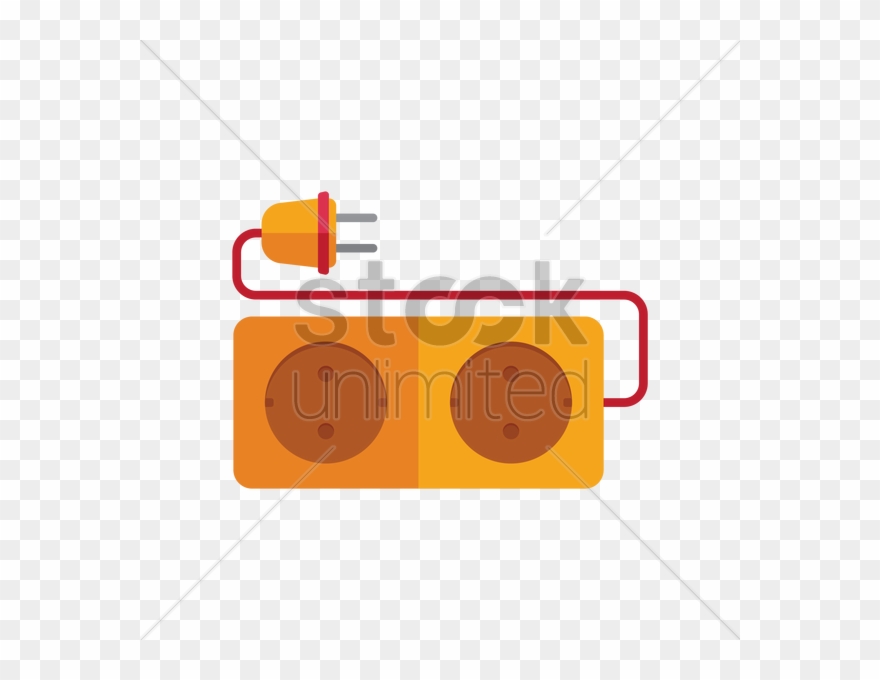 Multi Point Power Socket Extension Cord V矢量图形 - Extension Cord Clipart