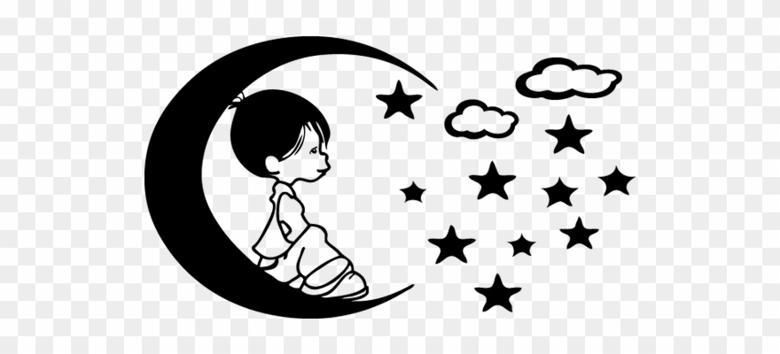 Niño En La Luna Vinilos Bebe - Child Clipart
