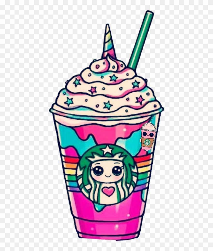 Largest Collection Of Free To Edit Frappuccinostickerremix - Draw So Cute Unicorn Starbucks Clipart