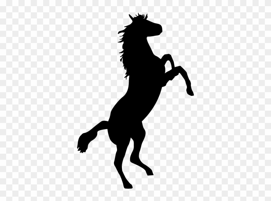 Horse - Silhouette - Animals Illustration - Silueta De Caballo Parado En Dos Patas Clipart