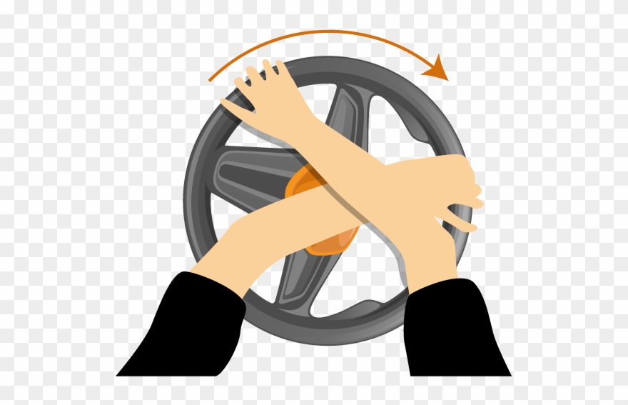 Keep Full Control Of The Vehicle Throughout The Turns - Steering Techniques Push Pull Clipart