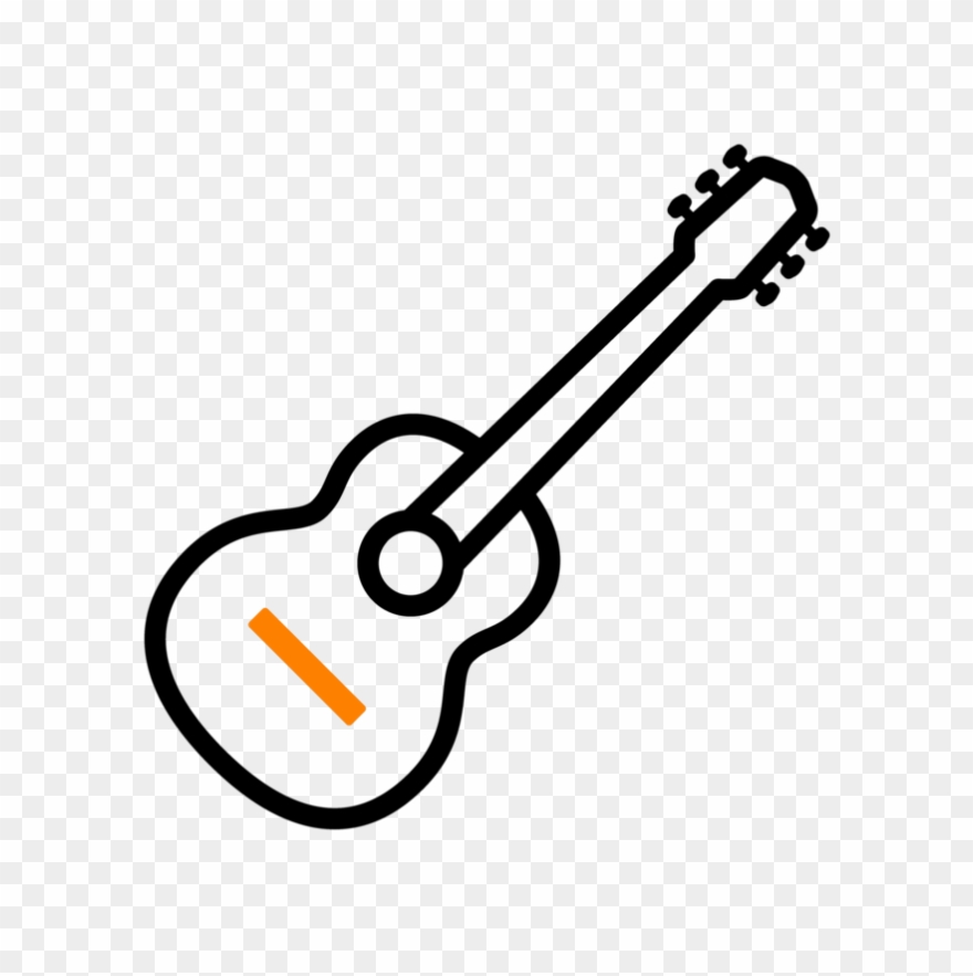 Guitar Icon Colour - Guitar Line Art Vector Clipart
