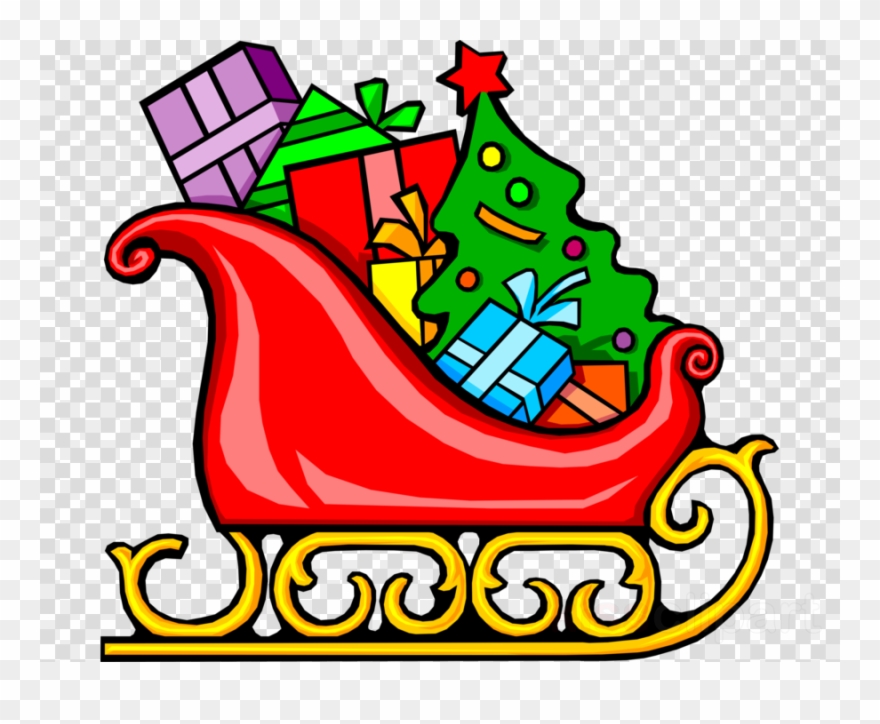 Santa's Sleigh With Presents Clipart Santa Claus Sled - Sleigh Clipart - Png Download