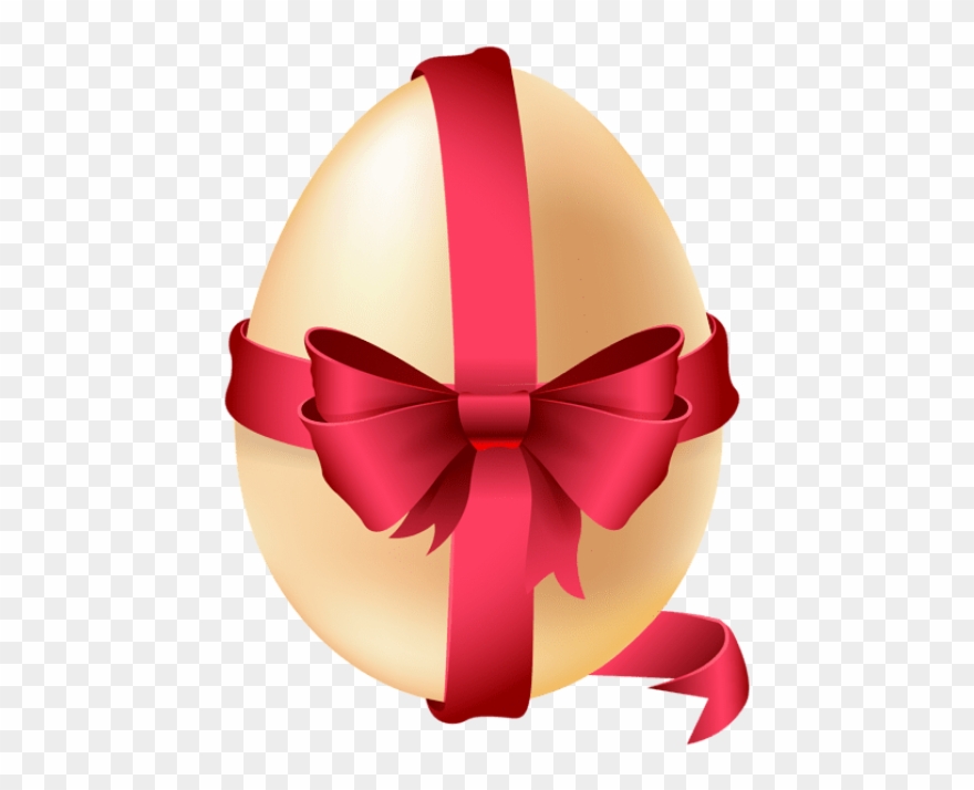 Easter Egg With Red Bow Png - Easter Egg With Ribbon Clipart