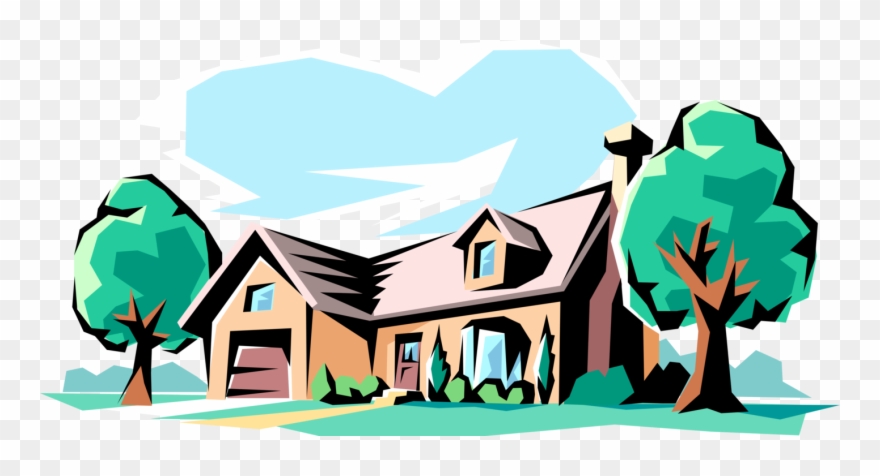 Vector Illustration Of Family Home Residence House Clipart