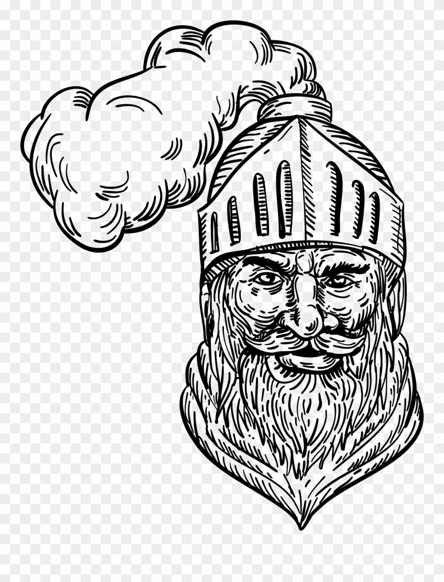 Drawing Knight Svg Transparent Library - Drawing Of A Knight Face Clipart