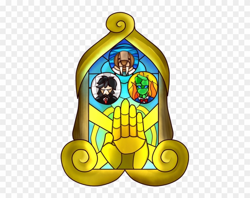 Stained Glass Fk No - Cartoon Clipart