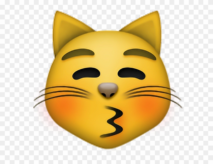 Gato Cat Emoji Emojisticker Sonrojado Clipart Free - Kissing Cat Emoji - Png Download