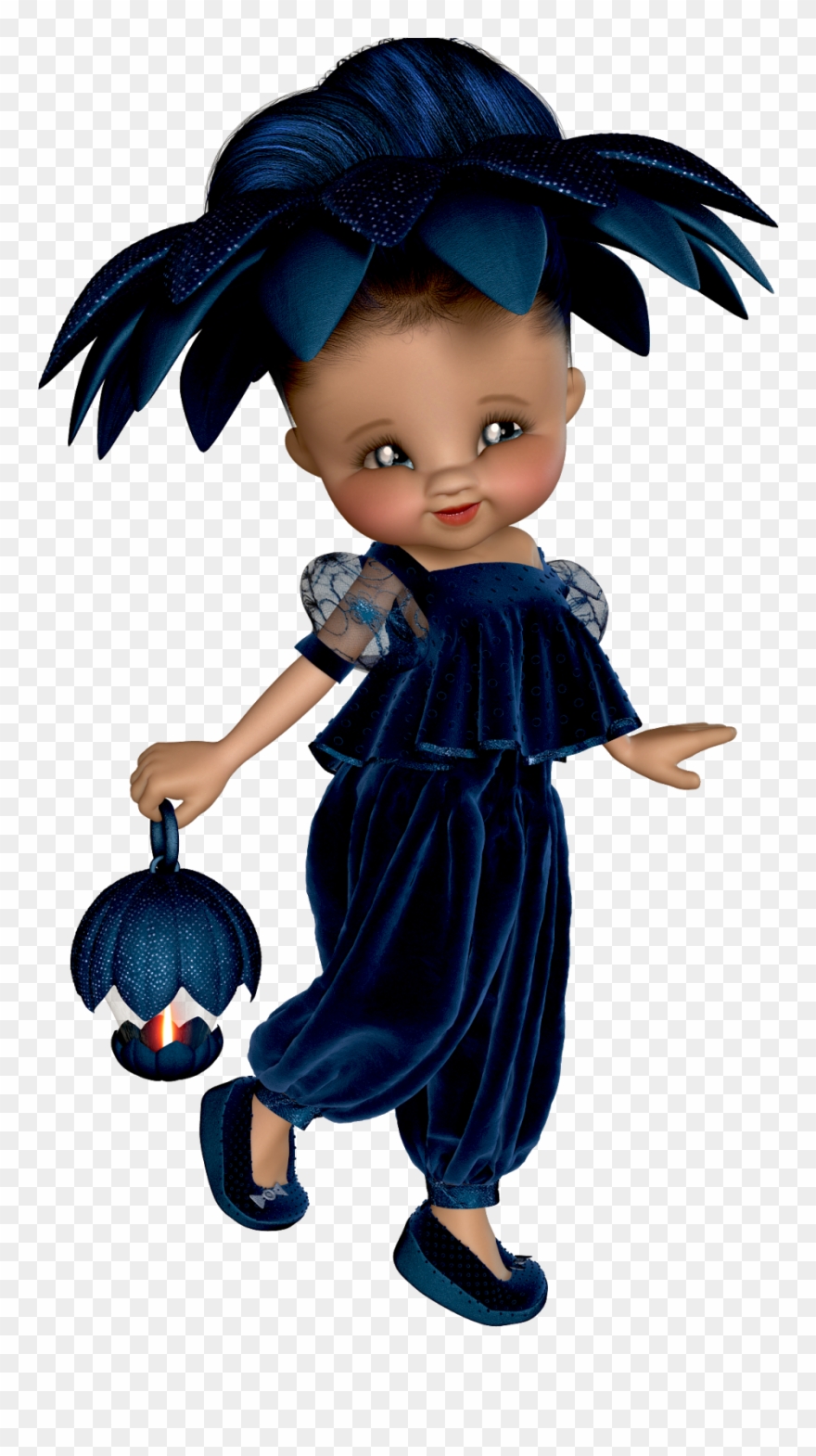 Sweet Little 3dart Adorable Petite Fille, Button Nose, - Doll Clipart