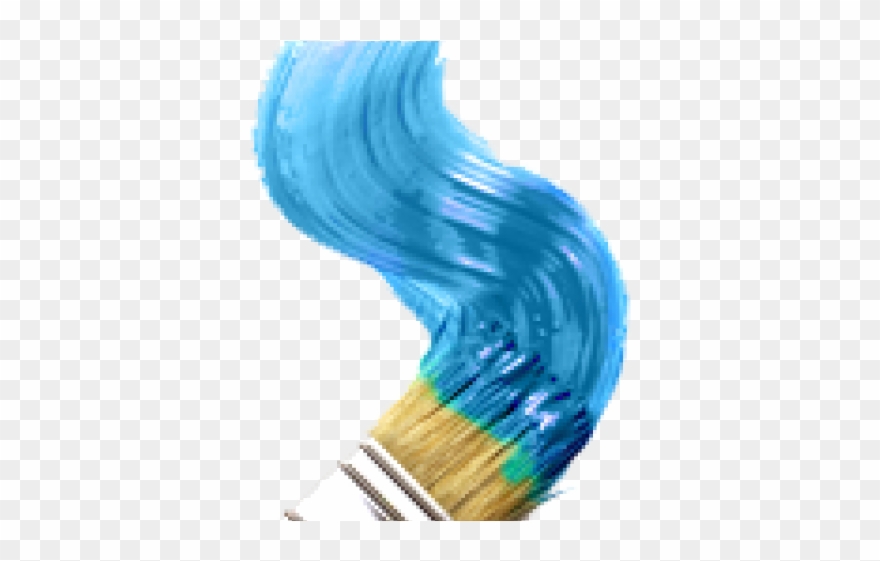 Paint Brush Clipart Transparent Background - Blue Paint Brush - Png Download