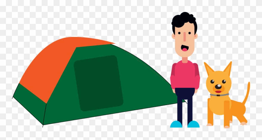 Camping With Dogs - Dog Clipart