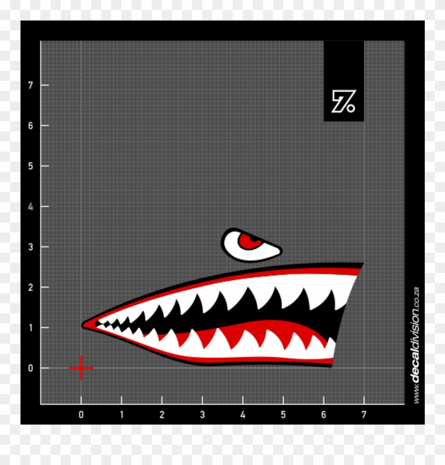 Shark Teeth Sticker Set A Png Bike Shark Teeth Stickers - Old English Number 6 Clipart