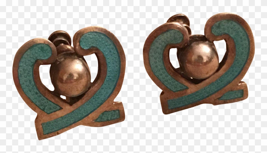 Vintage Margot De Taxco Blue Enamel Sterling Silver - Earring Clipart