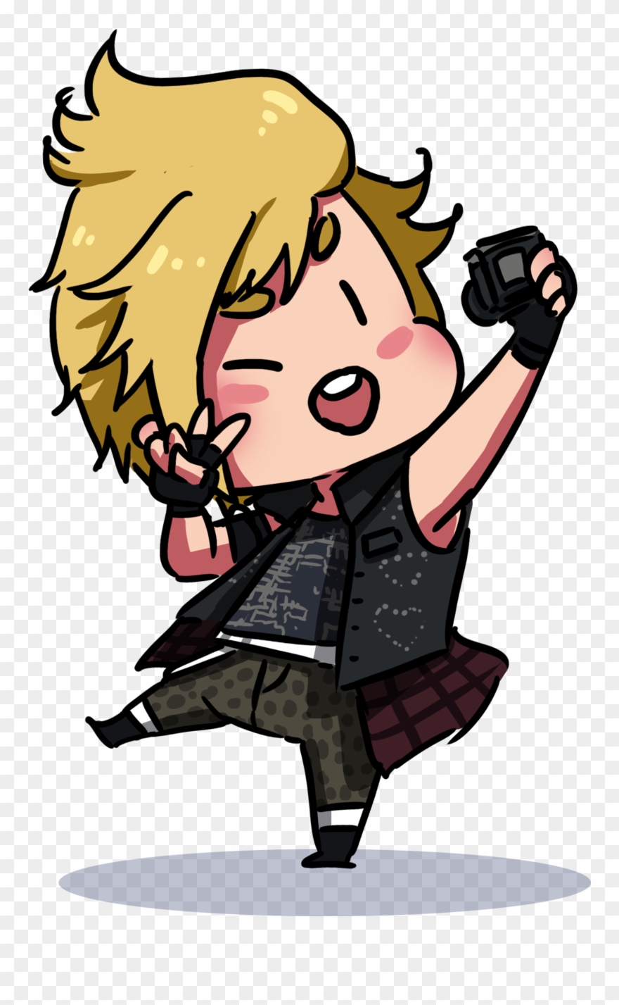 Chibi Prompto Selfie - Final Fantasy 15 Chibi Clipart