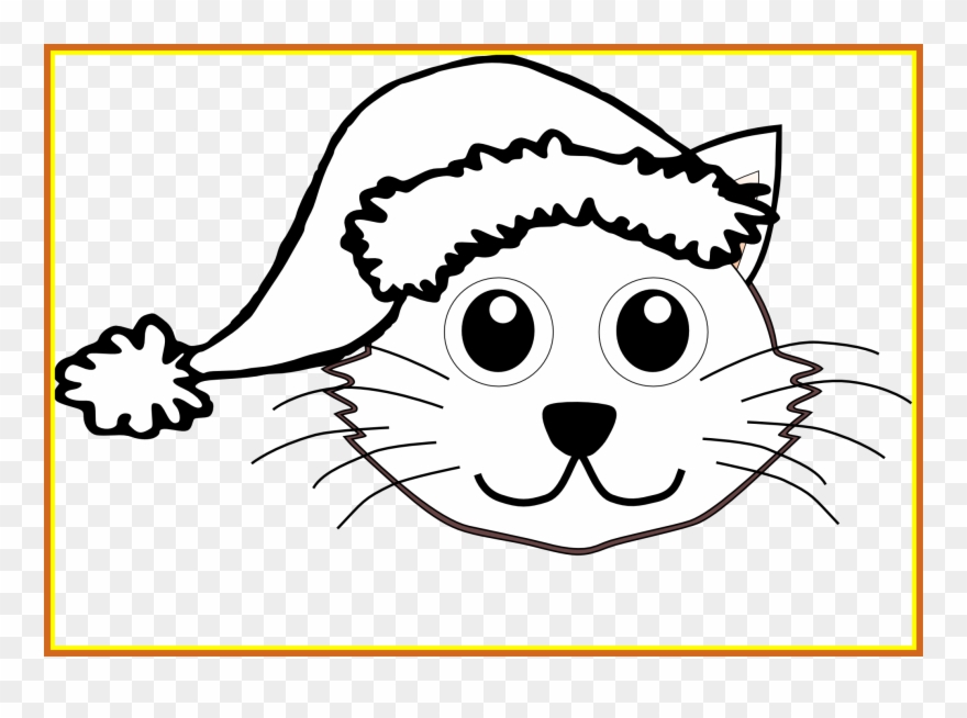 Amazing Cute Drawing At Getdrawings For Personal - Christmas Cat Black And White Clipart
