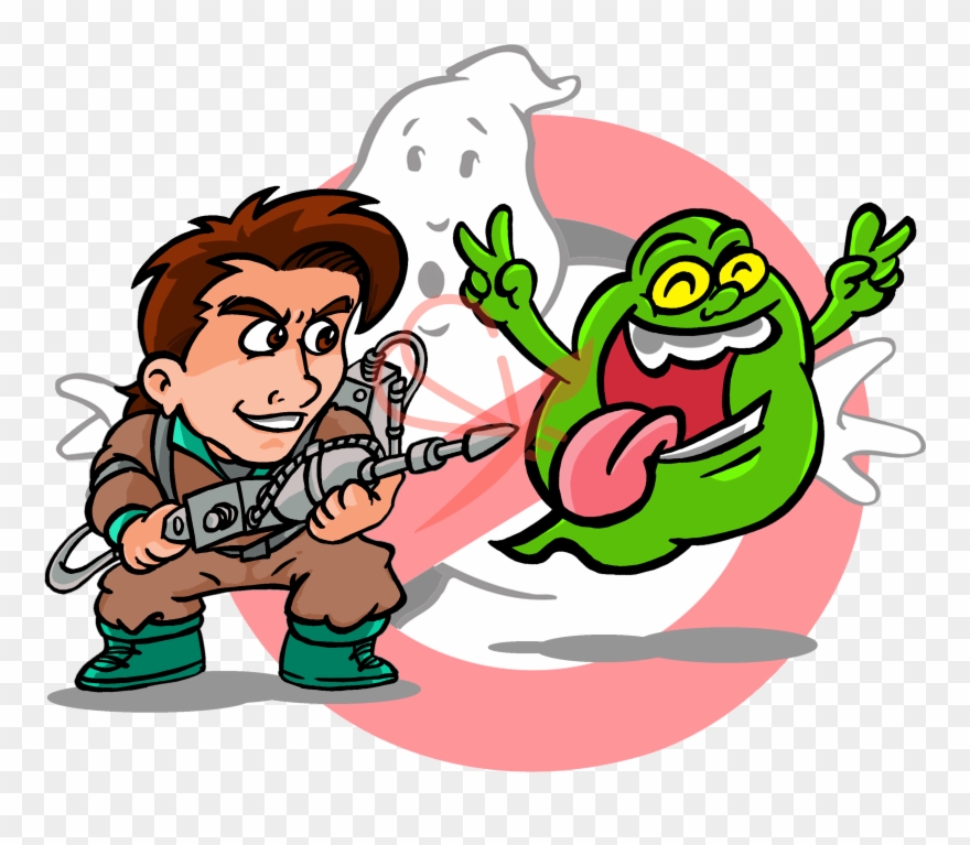 Parodia Cazafantasmas Peter Venkman Y Slimer - Ghostbusters Clipart