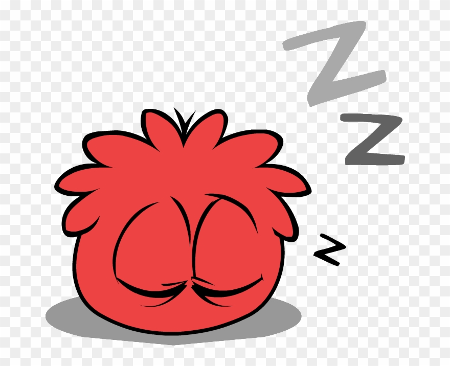 Sleeping Png Clip Library Library - Red Puffle Transparent Png