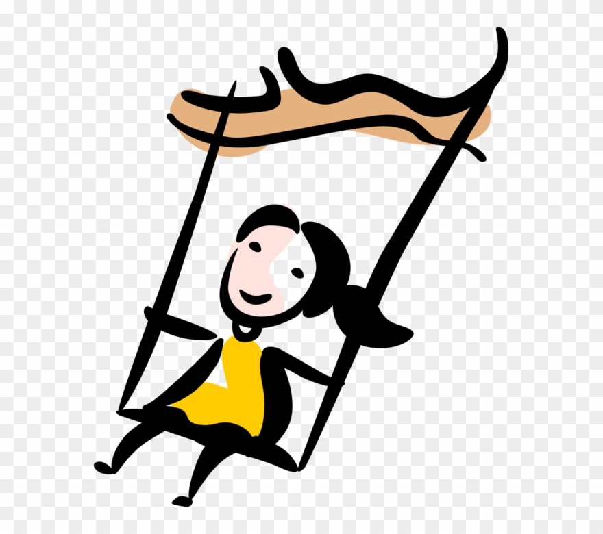 Plays On Playground Swing Vector Image Illustration - Playground Clipart