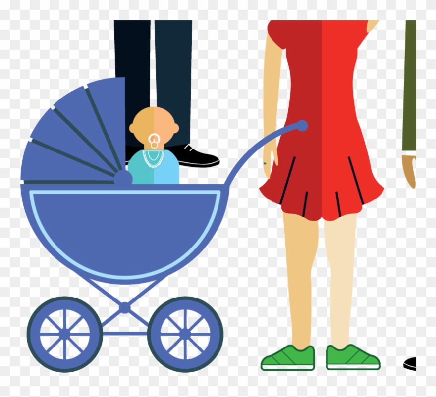 Pedestrians Include People Pushing Strollers As Well - Baby Transport Clipart