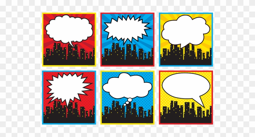 Superhero Cityscape Large Accents - Superhero Cityscape Clipart