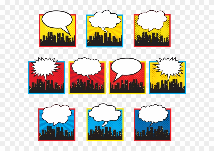 Superhero Cityscape Accents - Superhero Cityscape Clipart