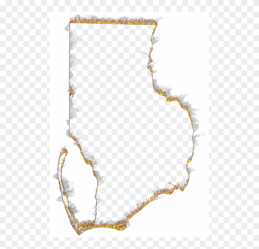 A Flame And Smoke Outline Map Of Gulf Clipart