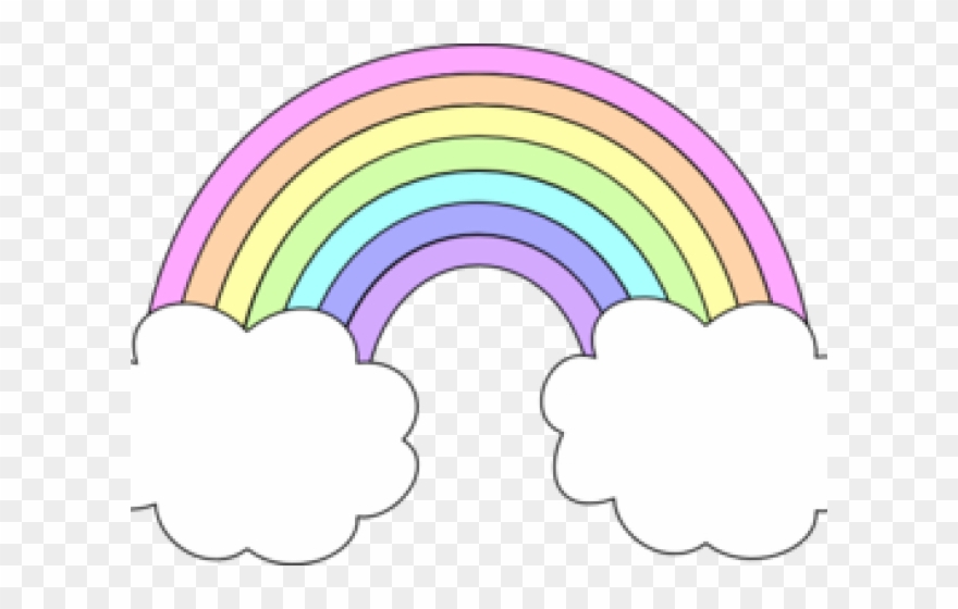 Pastel Clipart Completely - Rainbow Clipart Png Black And White Transparent Png