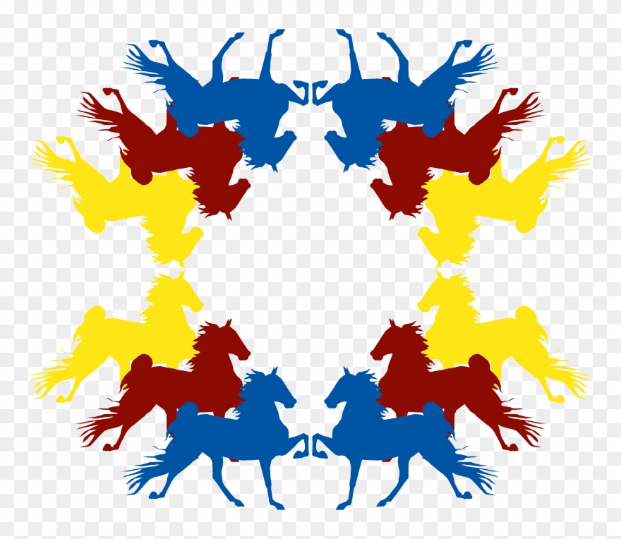 Horse Fabric - Tri-color Saddlebred Custom Fabric Clipart