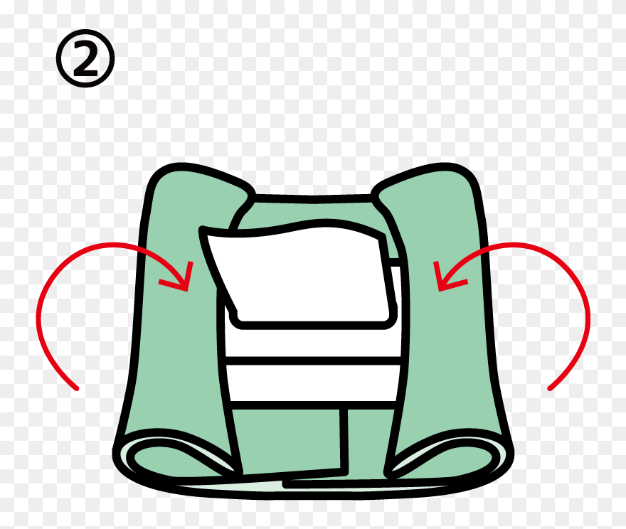Fold The Left And Right Side Of The Tenugui To Cover Clipart