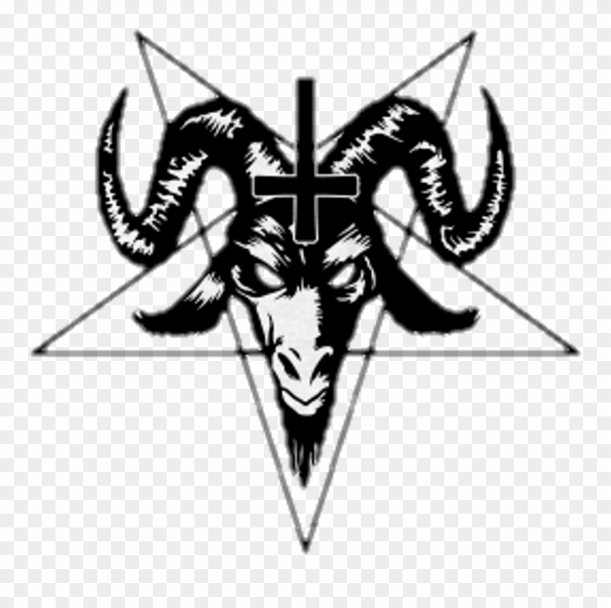Satanic Goat With Cross Clipart